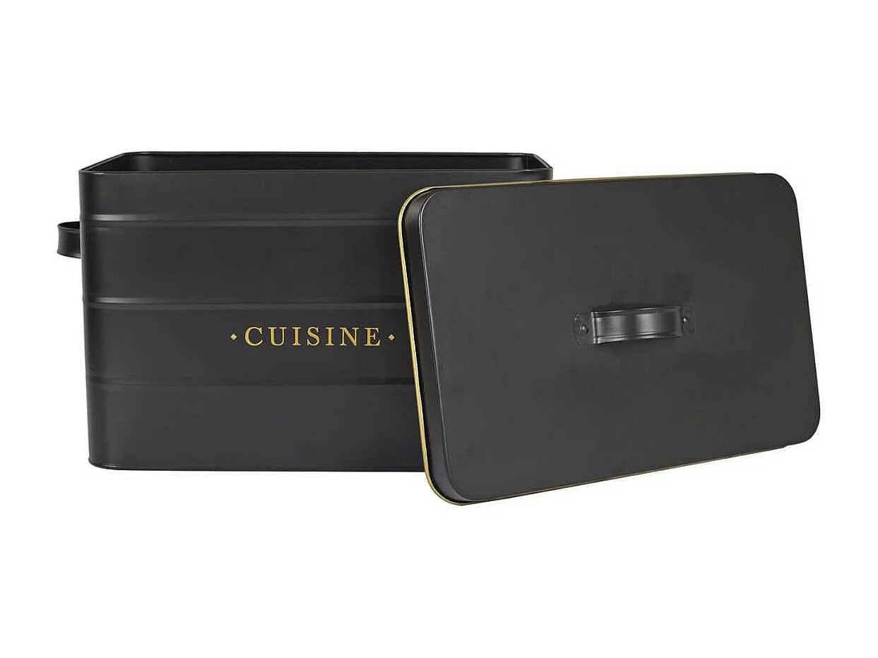 Boîte de rangement en métal noir et doré pour cuisine - LUXOR
