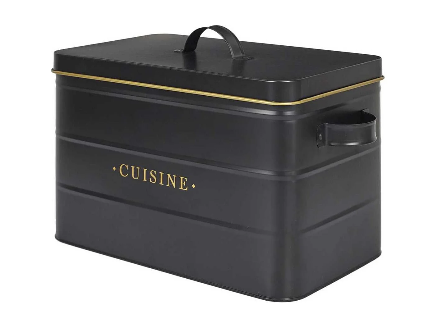 Boîte de rangement en métal noir et doré pour cuisine - LUXOR