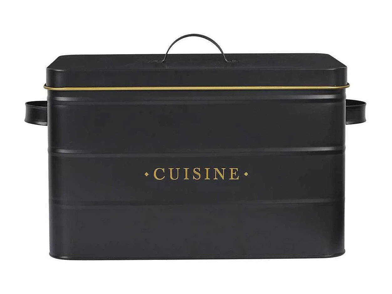 Boîte de rangement en métal noir et doré pour cuisine - LUXOR