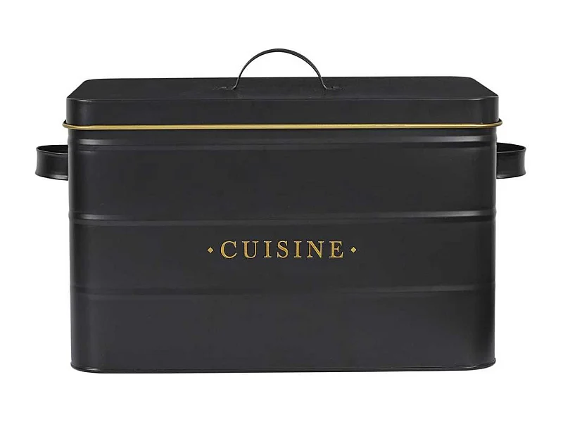 Boîte de rangement en métal noir et doré pour cuisine - LUXOR