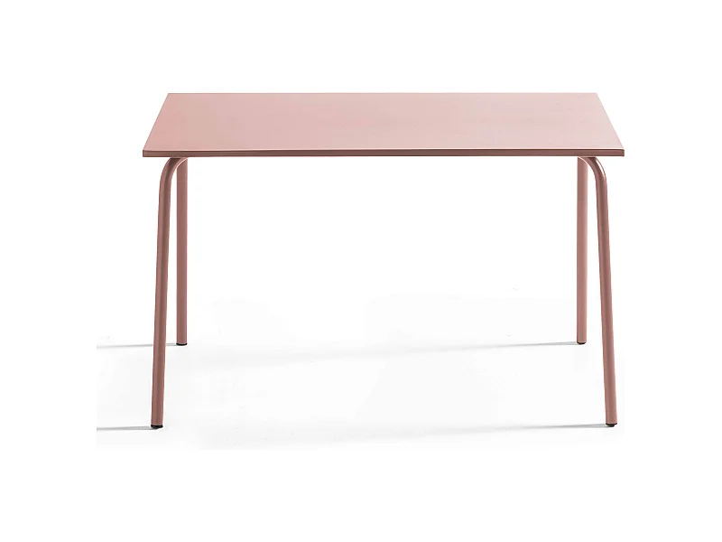 Tuintafel van staal 120 x 70 cm roze
