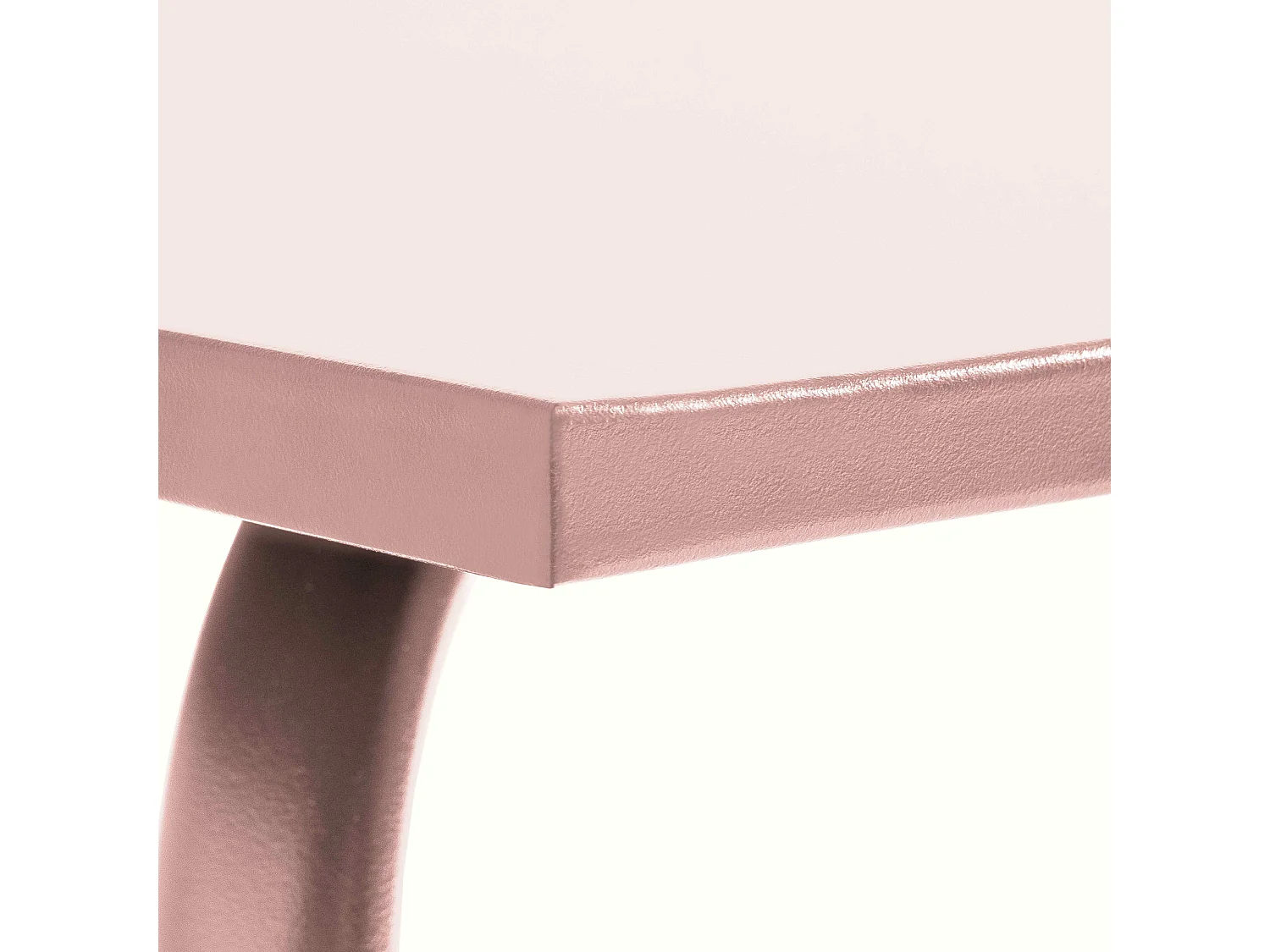 Table de jardin en acier 120 x 70 cm rose poudré - Palavas
