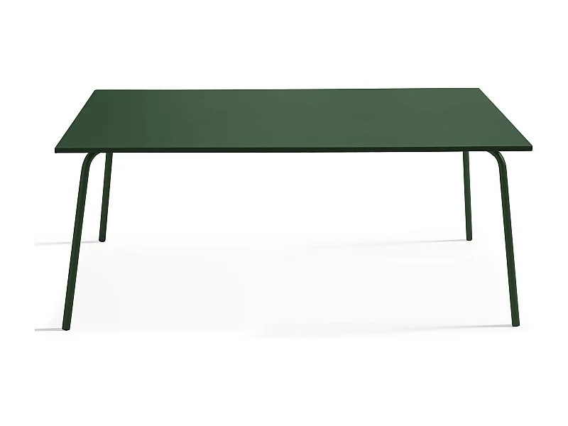 Table de jardin rectangulaire en métal vert forêt - Palavas