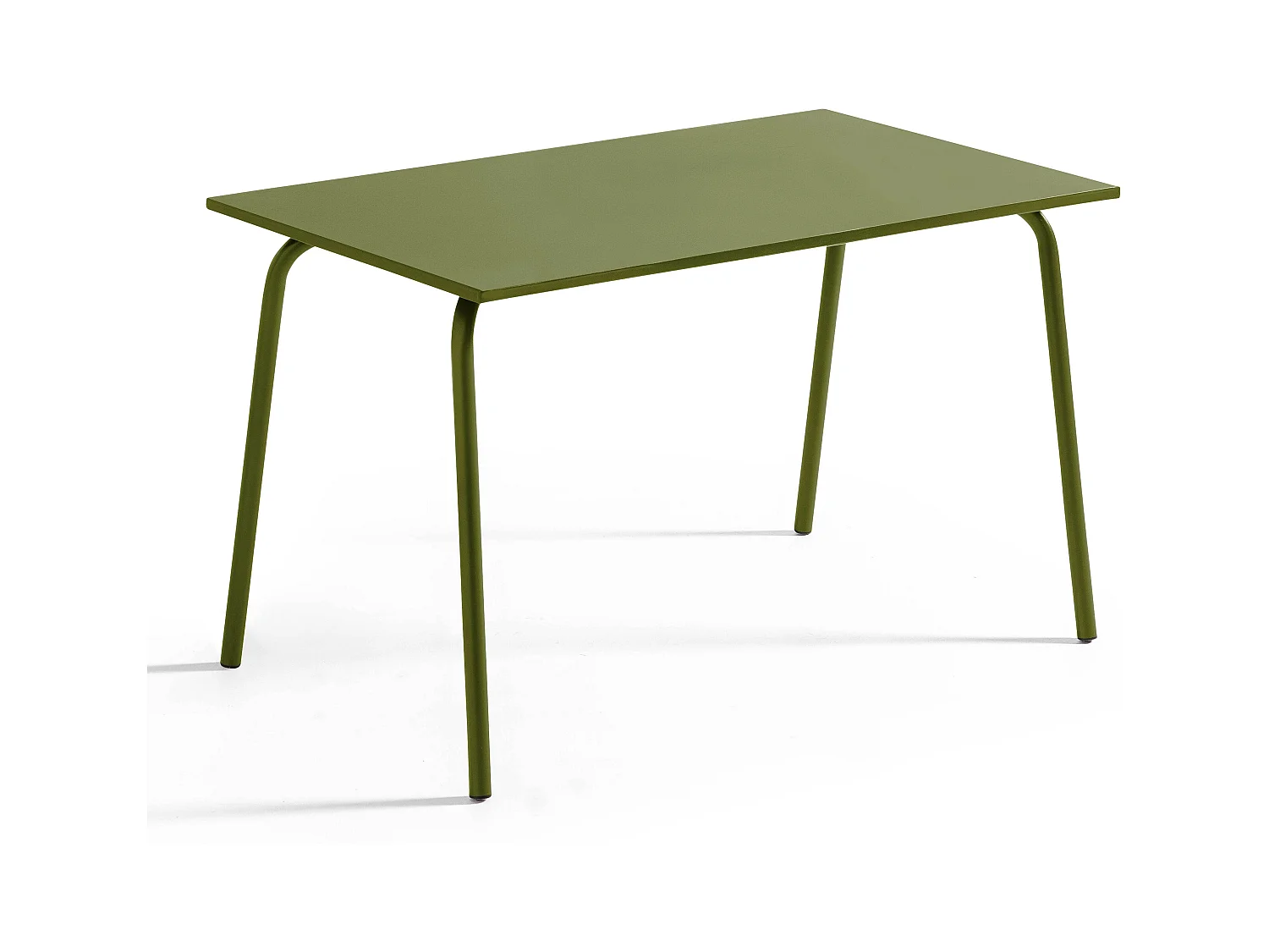 Table de jardin rectangulaire en métal vert kaki - Palavas