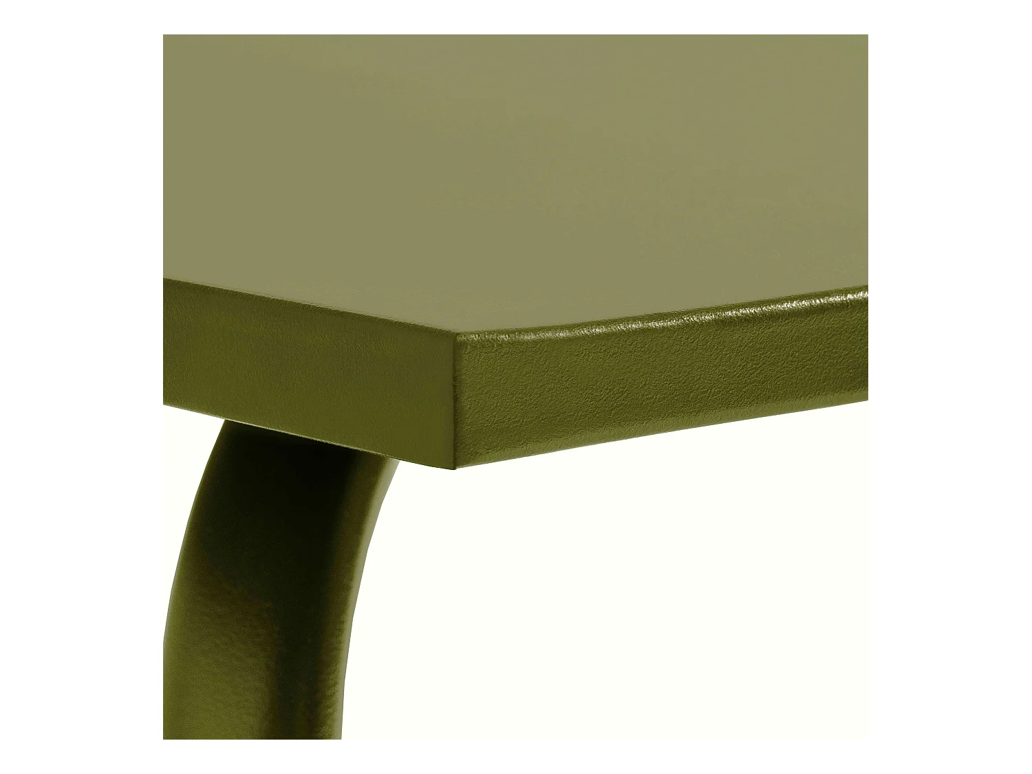 Table de jardin rectangulaire en métal vert kaki - Palavas