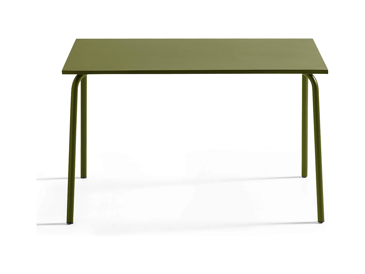 Table de jardin rectangulaire en métal vert kaki - Palavas