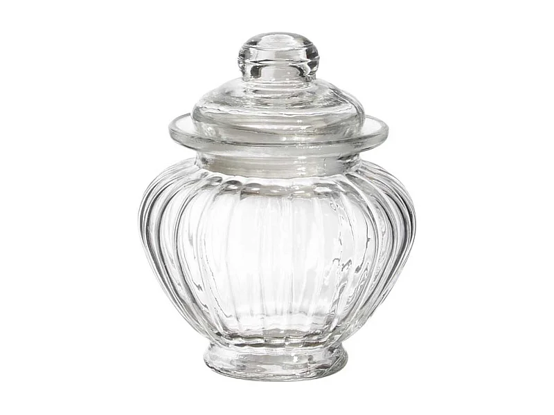 Bonbonnière en verre arrondi transparent Ø10cm