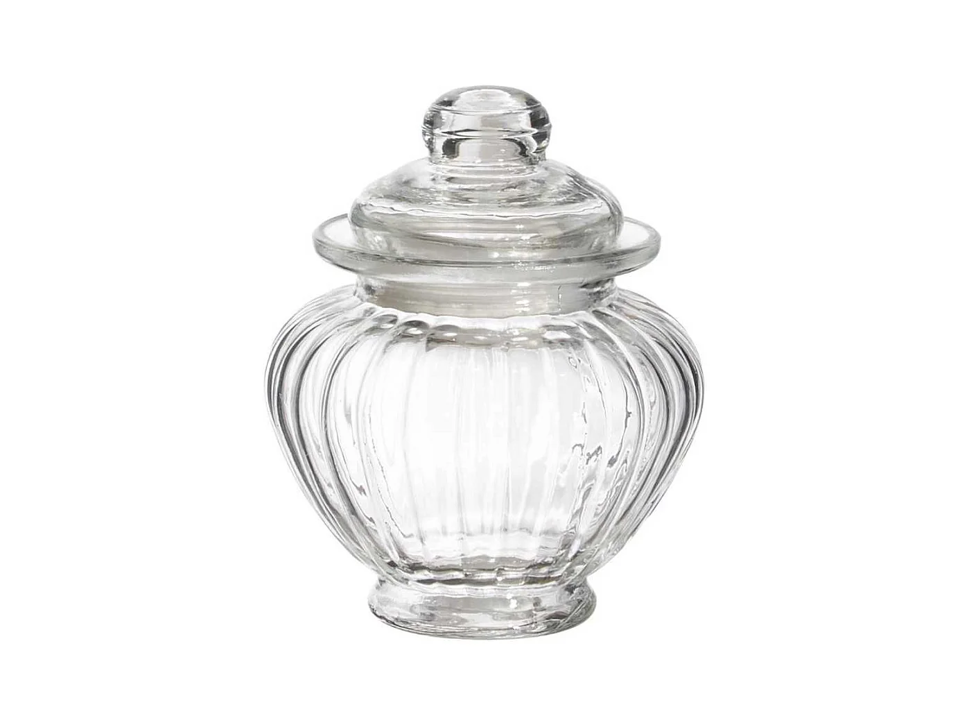 Bonbonnière en verre arrondi transparent Ø10cm