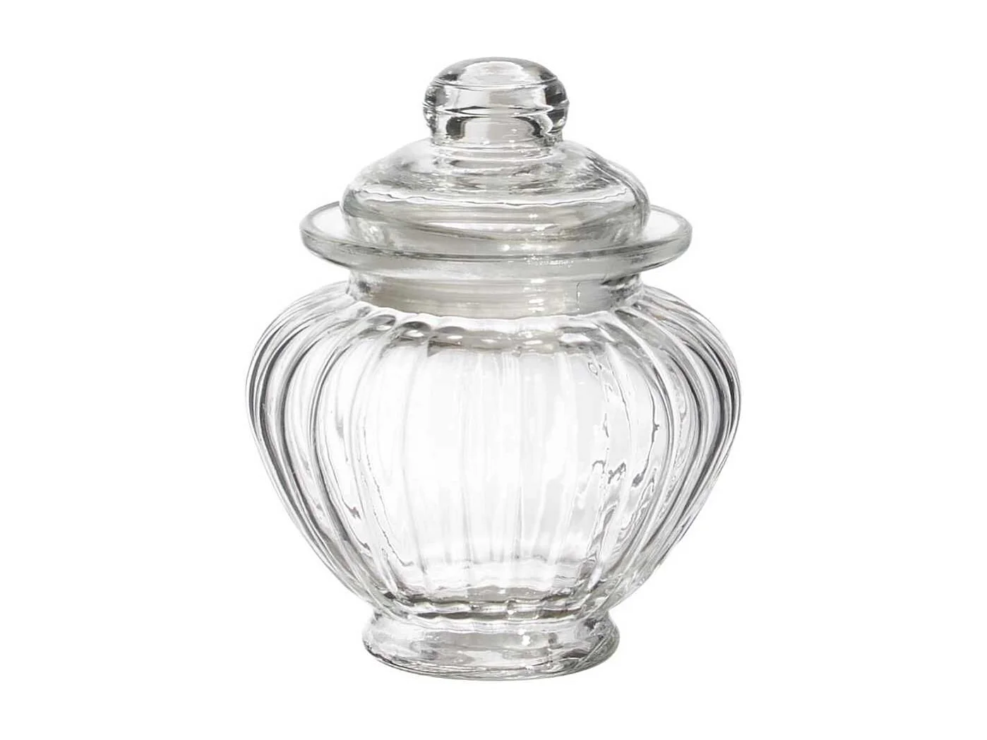Bonbonnière en verre arrondi transparent Ø10cm