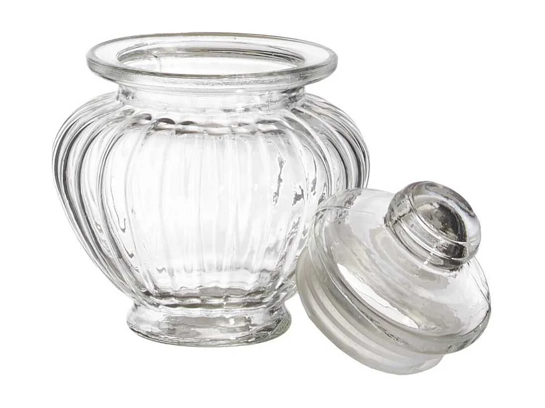 Bonbonnière en verre arrondi transparent Ø10cm