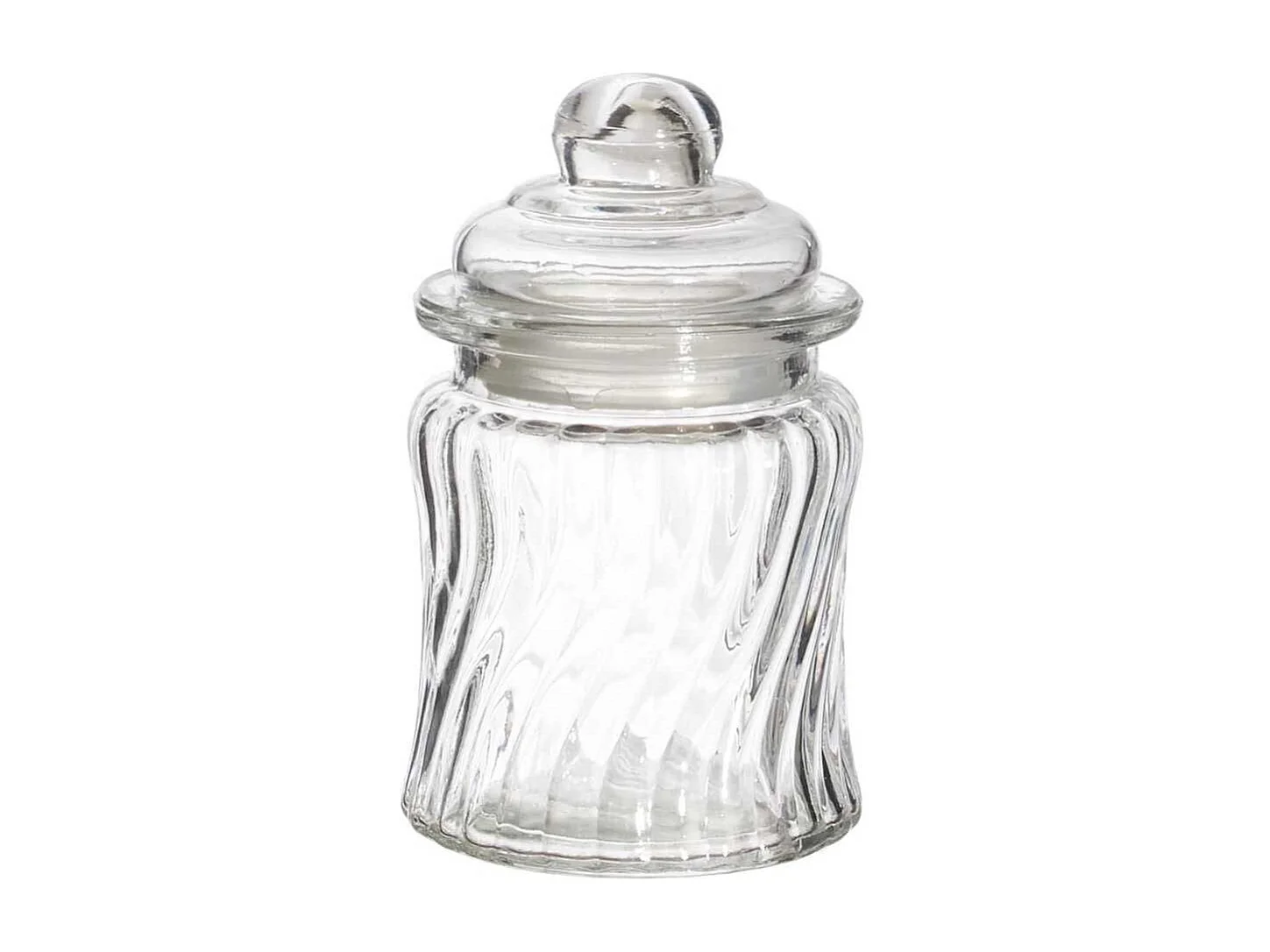 Bonbonnière en verre arrondi transparent Ø7,5cm