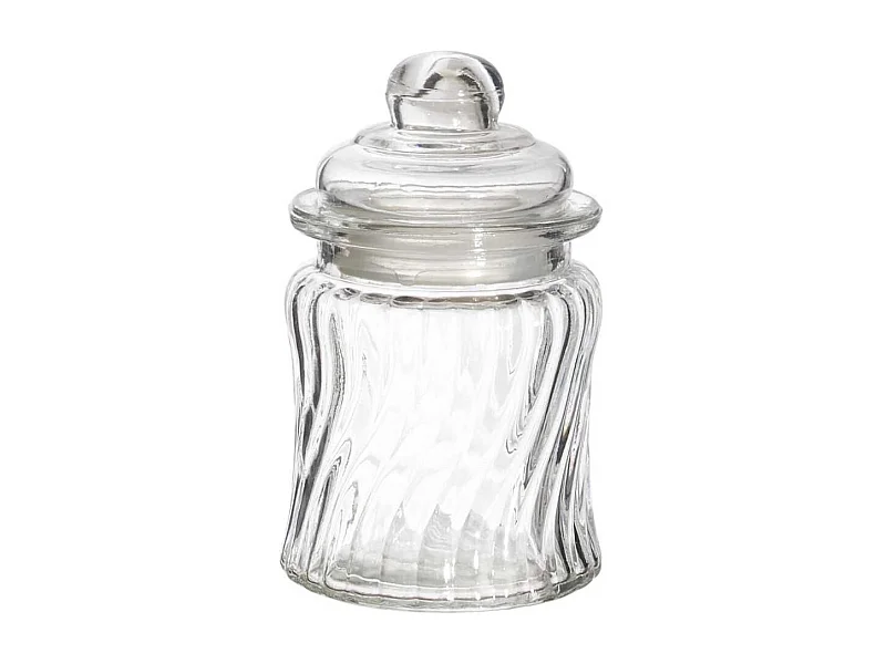 Bonbonnière en verre arrondi transparent Ø7,5cm
