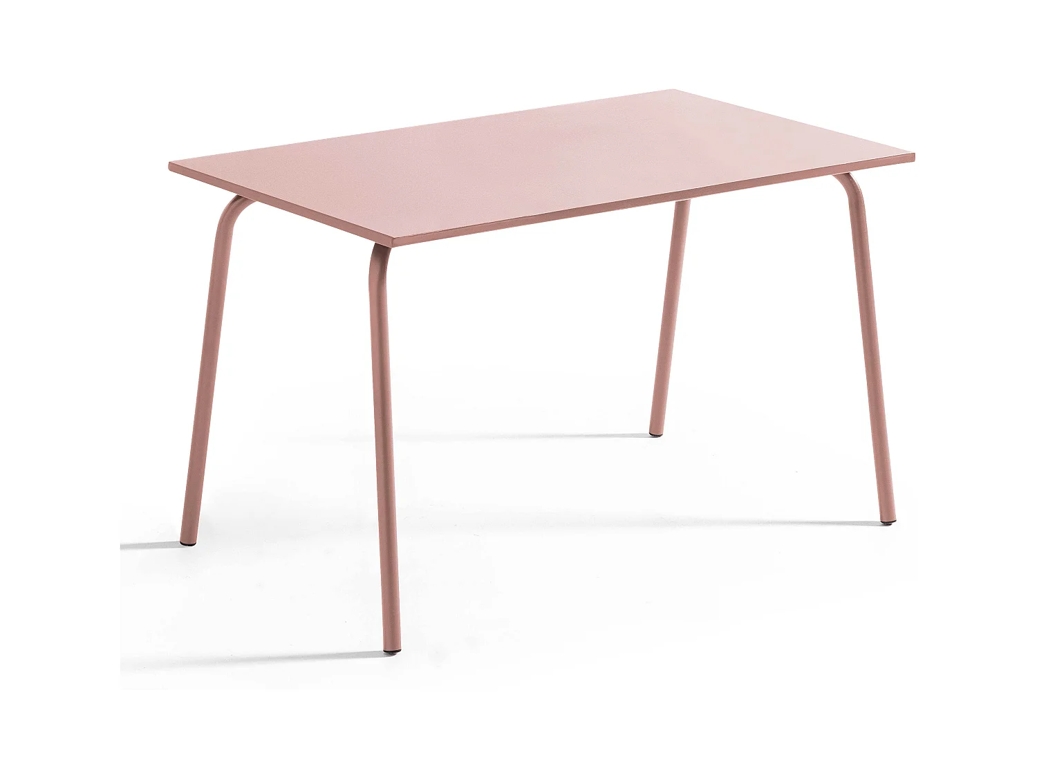 Table de jardin rectangulaire en métal rose poudré - Palavas