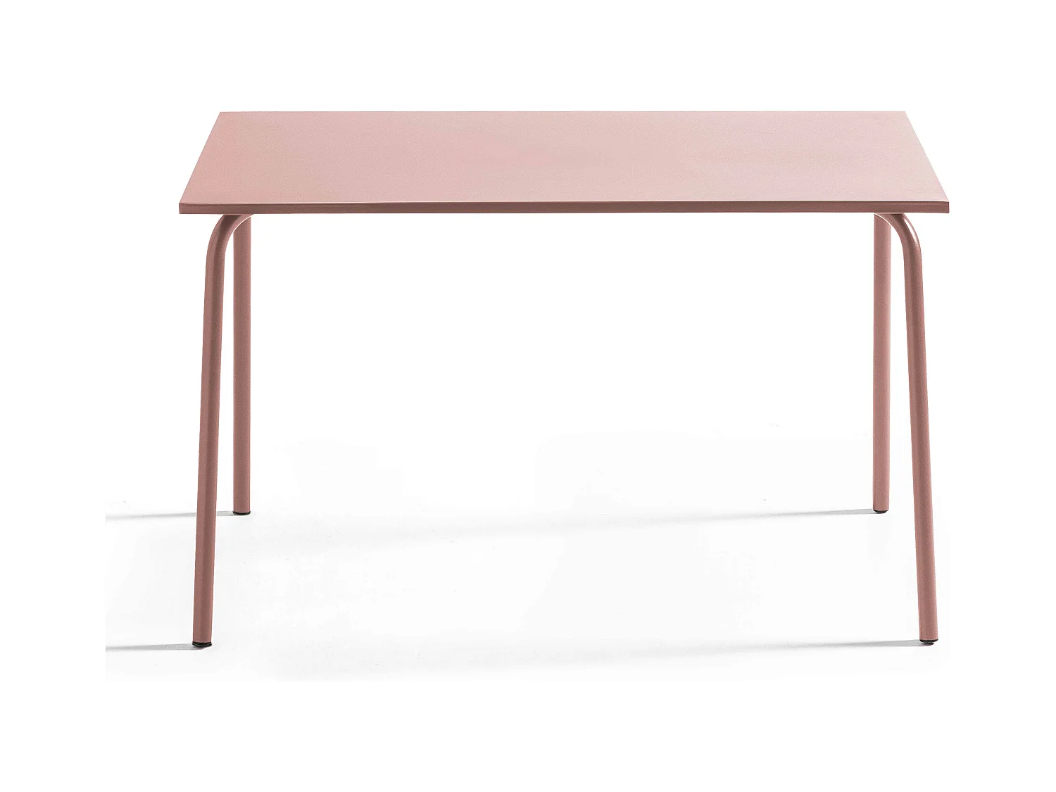 Table de jardin rectangulaire en métal rose poudré - Palavas