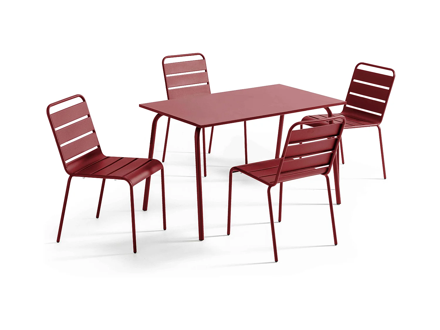 tuinset met tafel en 4 Paars stoelen