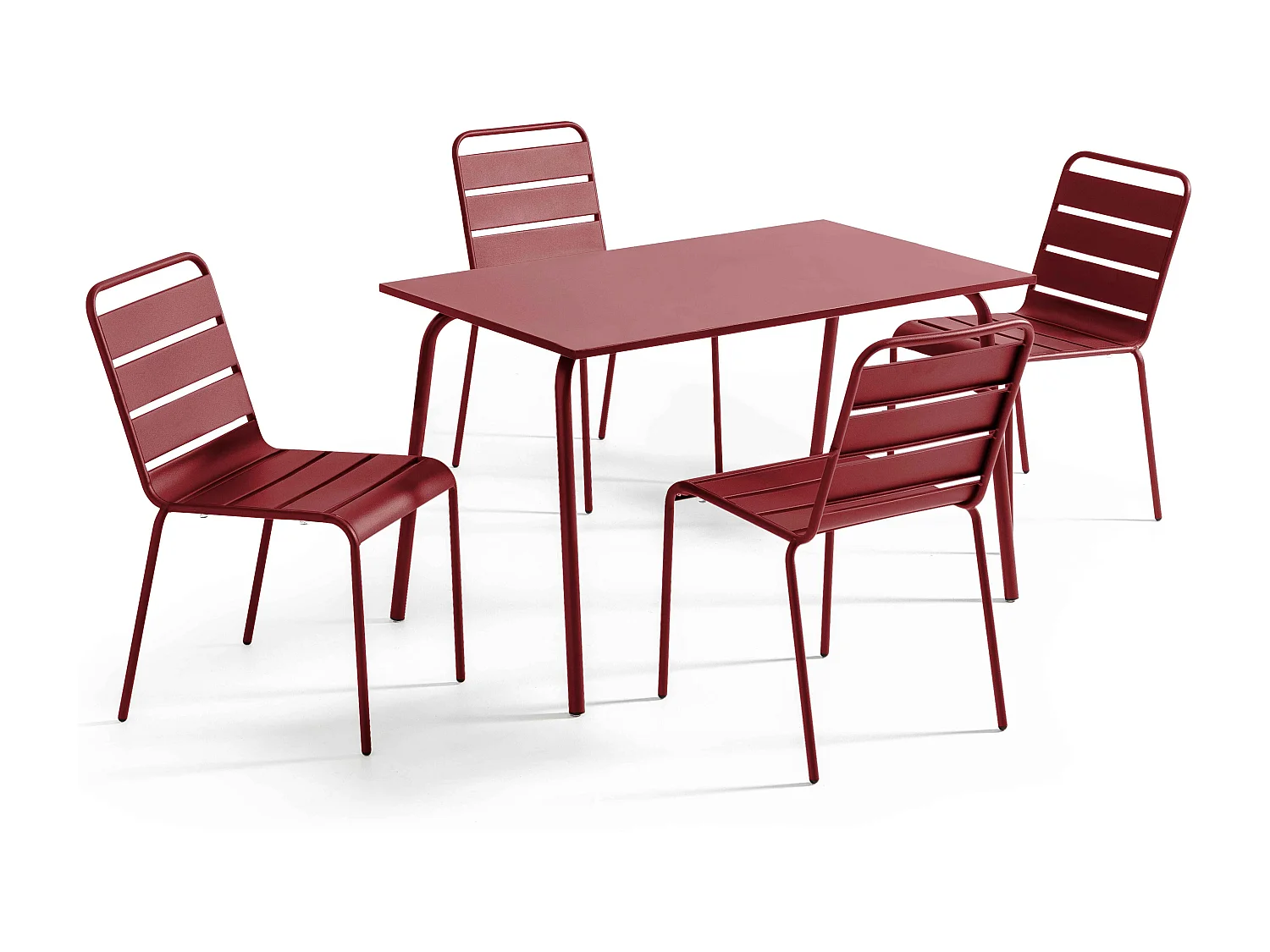 Ensemble table de jardin en métal et 4 chaises Pourpre - Palavas