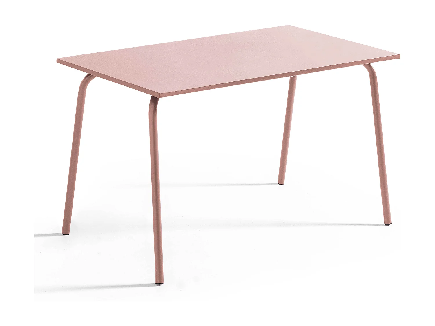 Tuinset met tafel en 4 roze fauteuils