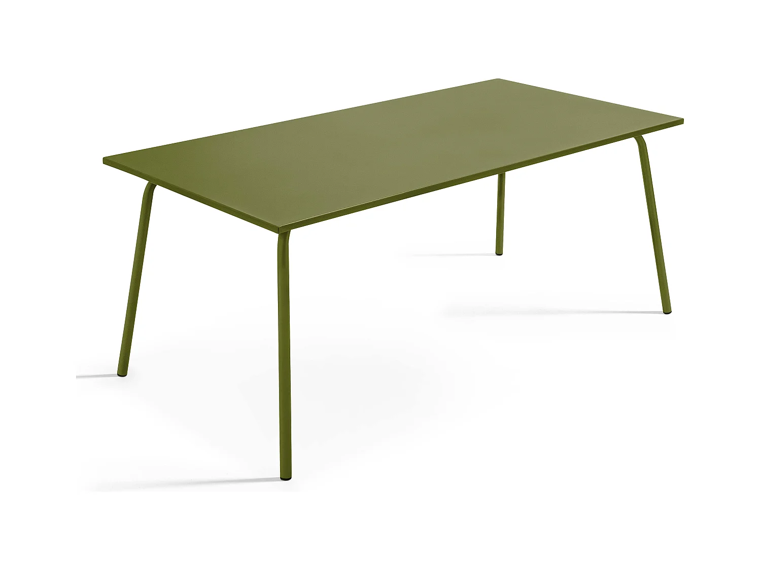 Ensemble table de jardin et 6 fauteuils en métal Vert Kaki - Palavas