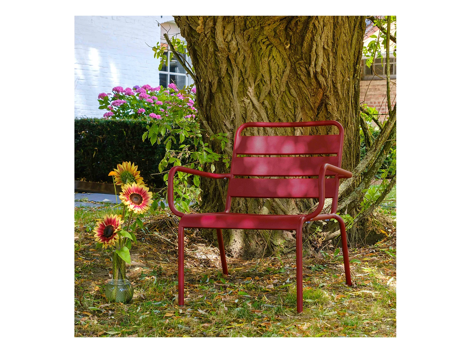 Fauteuil de jardin bas relax acier pourpre - Palavas