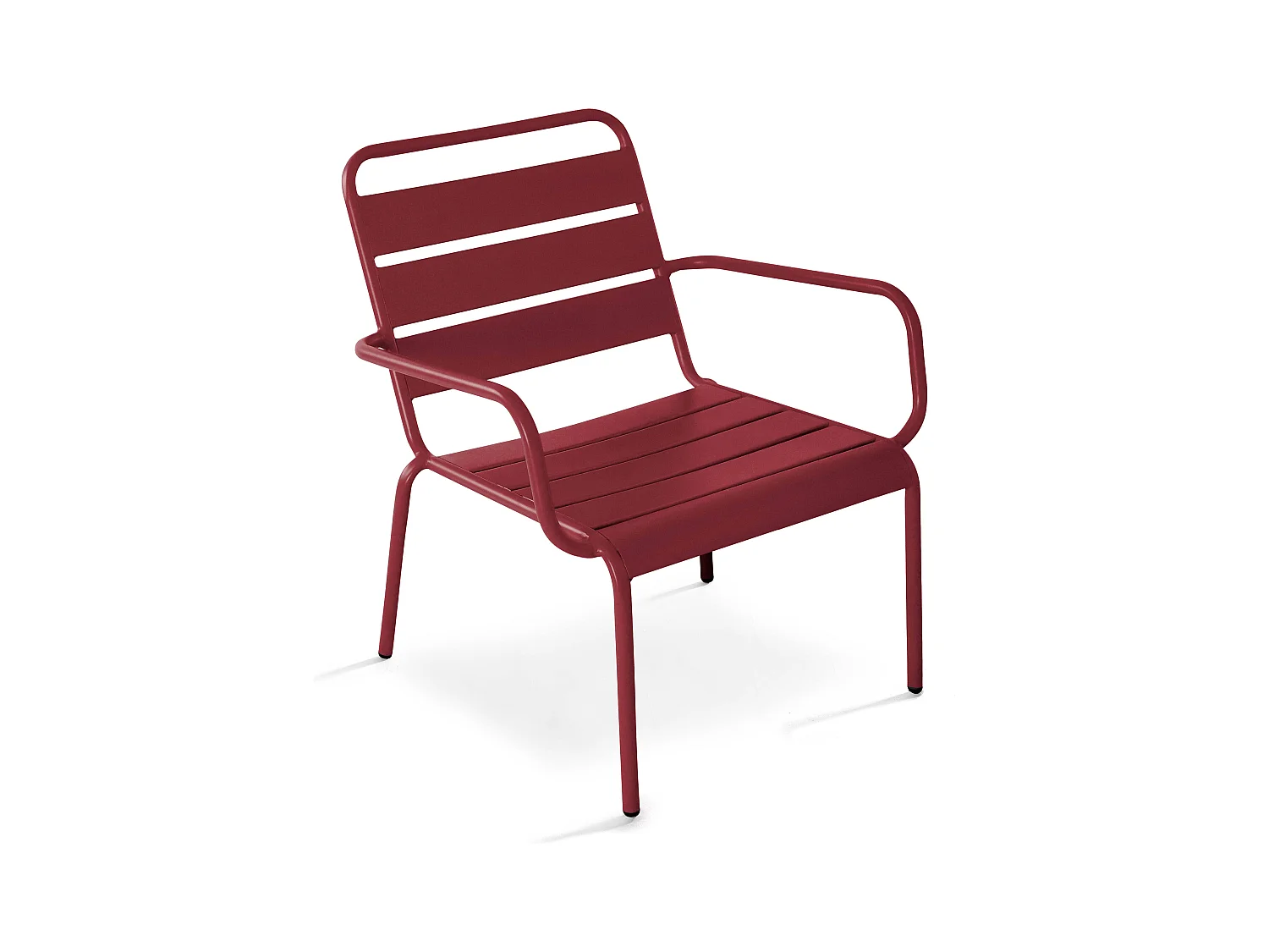 Lage paarse relax tuinstoel van staal