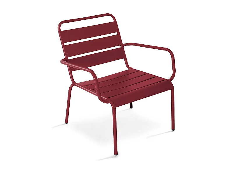 Fauteuil de jardin bas relax acier pourpre - Palavas