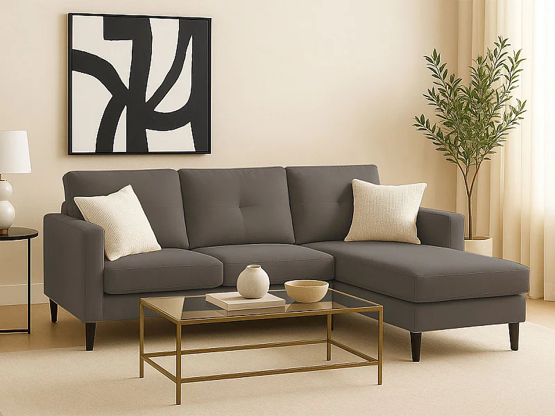 Sofá com Chaise Inter (Cinza Escuro)