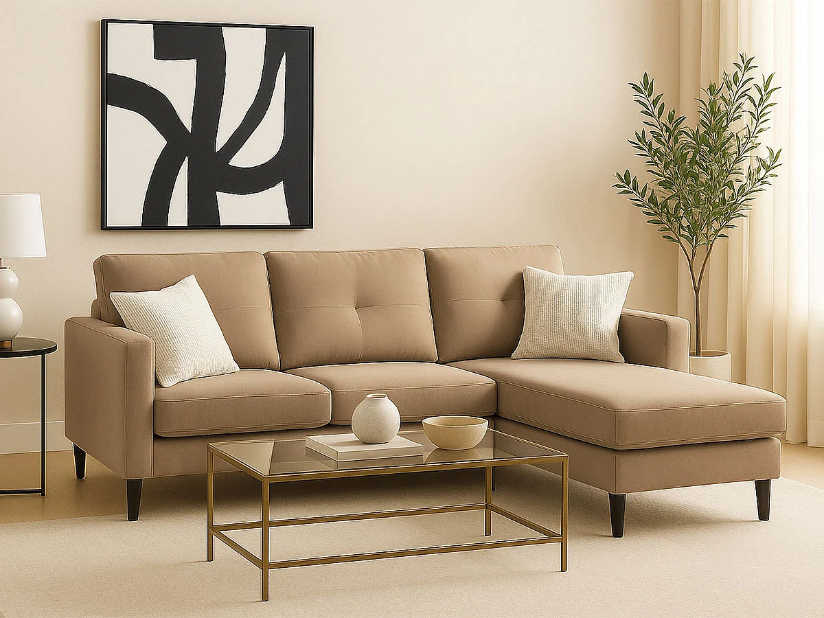 Sofá com Chaise Inter (Bege)