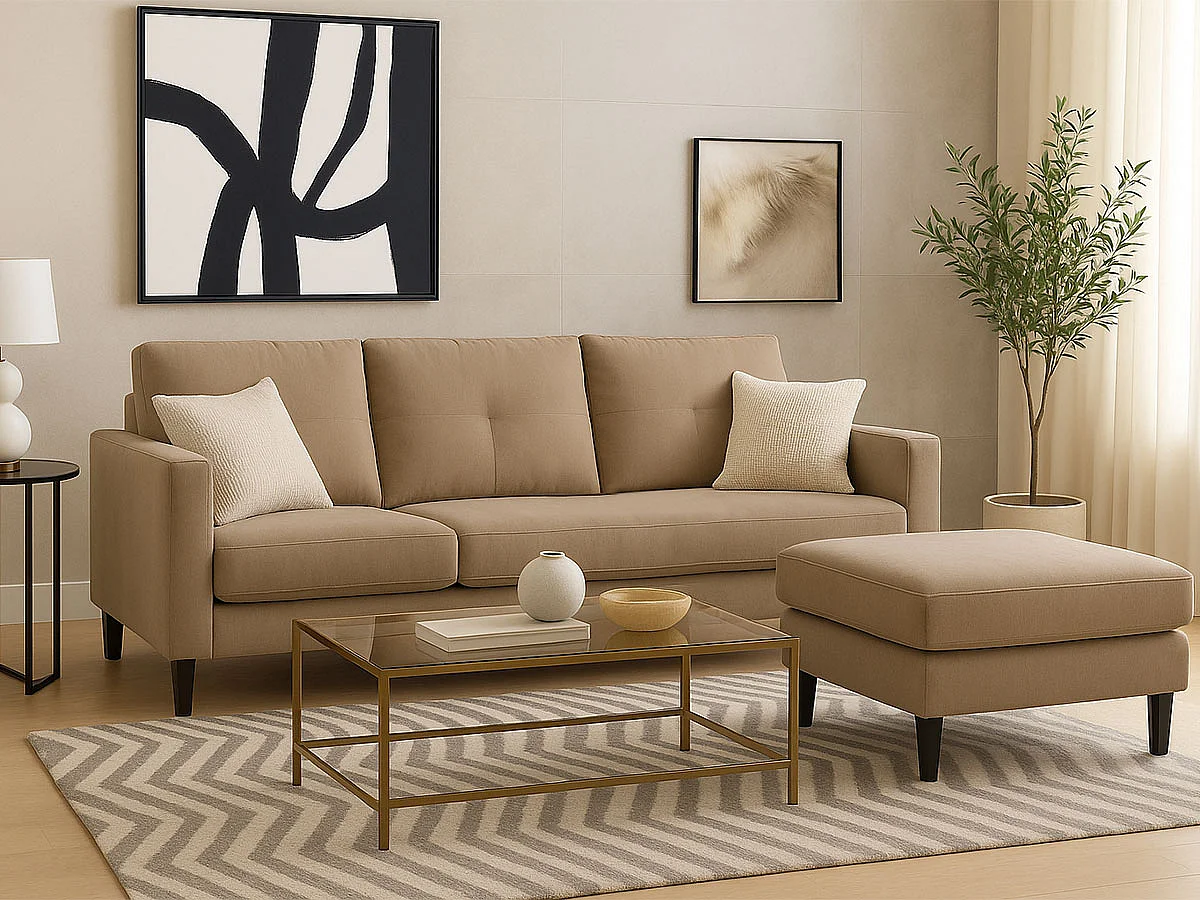 Sofá com Chaise Inter (Bege)