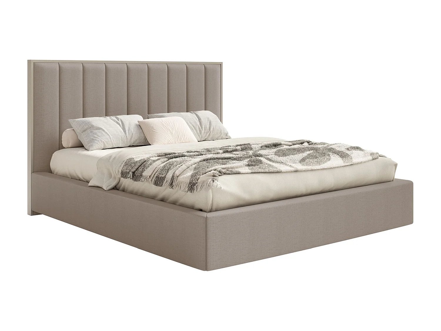 Polsterbett 160x200 mit Chenillebezug – Braun – TOGENTS