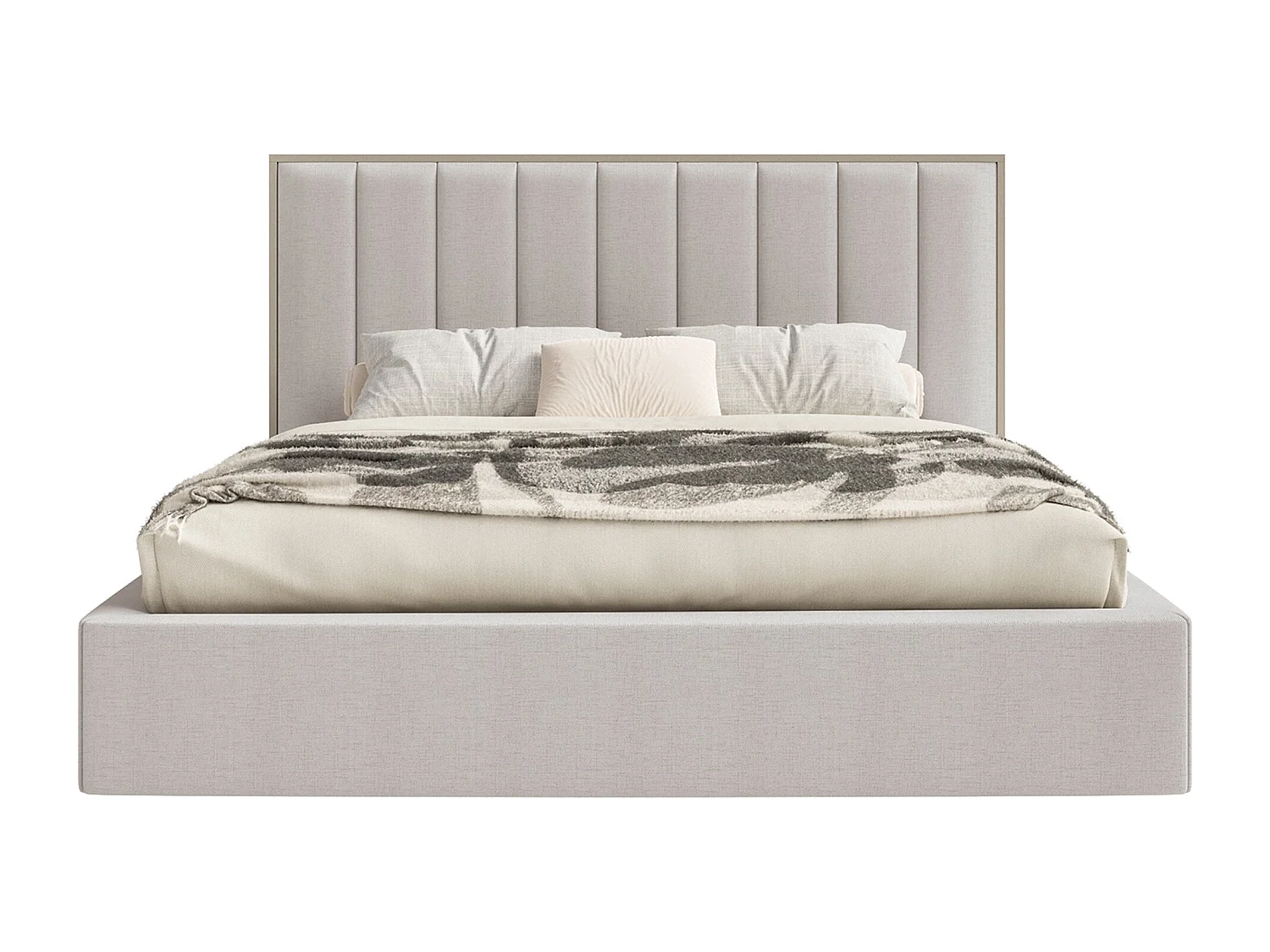 Polsterbett 160x200 mit Chenillebezug – Grau – TOGENTS