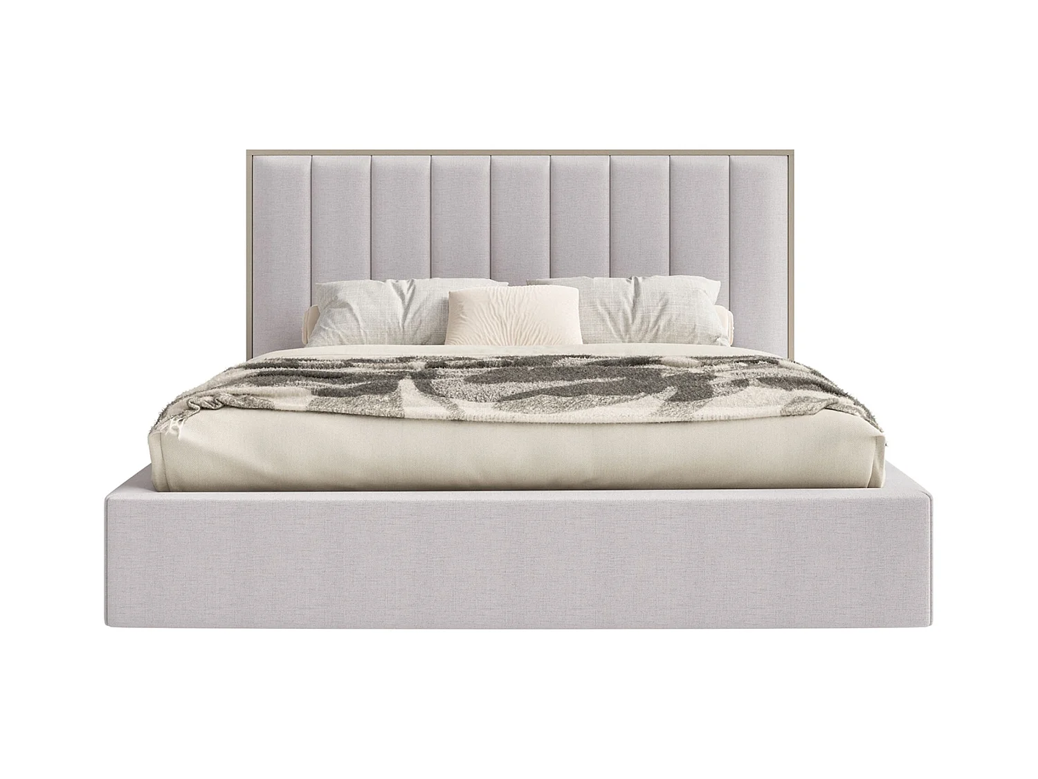 Polsterbett 160x200 mit Chenillebezug – Grau – TOGENTS