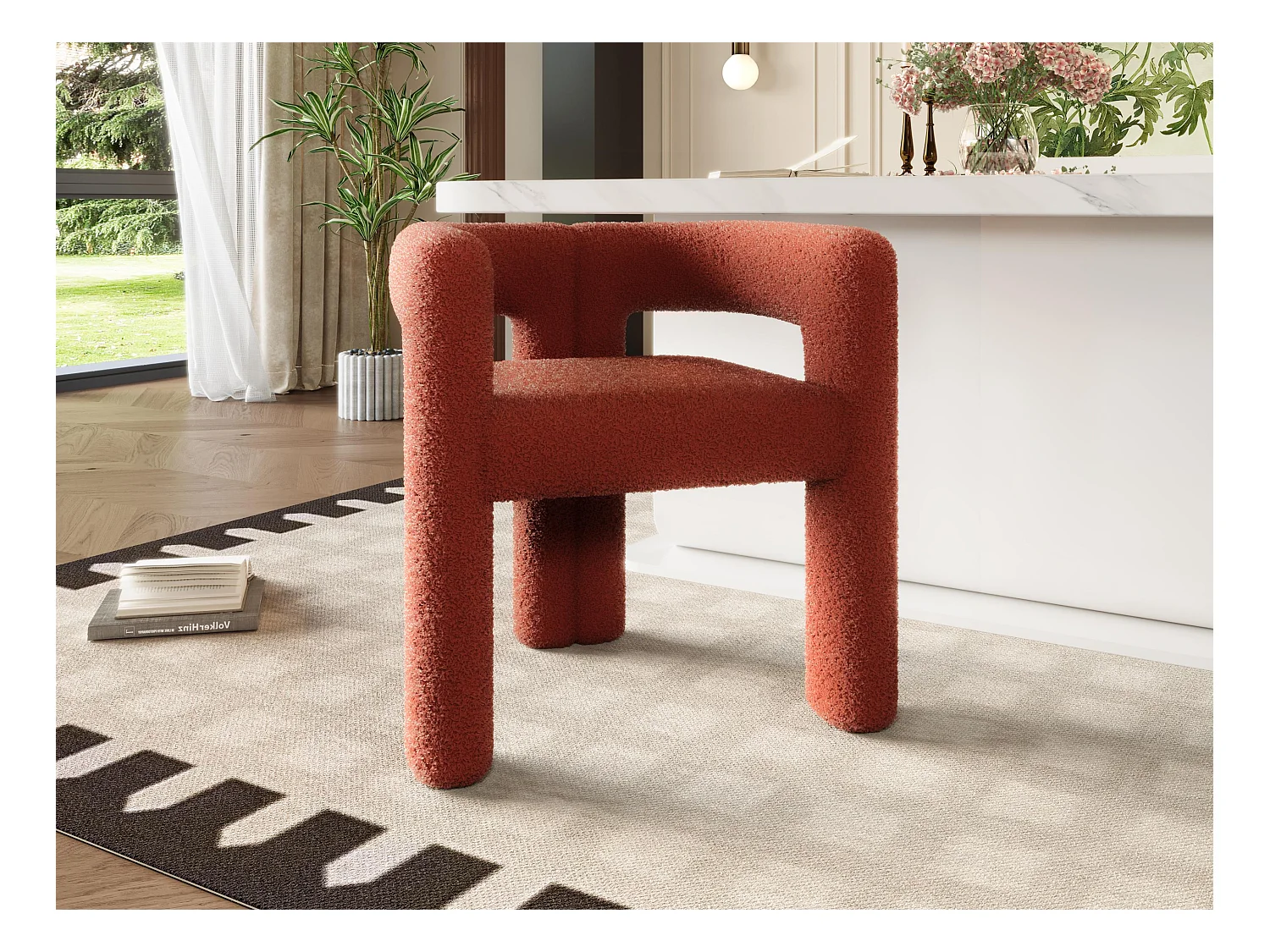 Teddy fluwelen stoel - patchwork-stijl - ideaal voor een café, woonkamer of familiediner