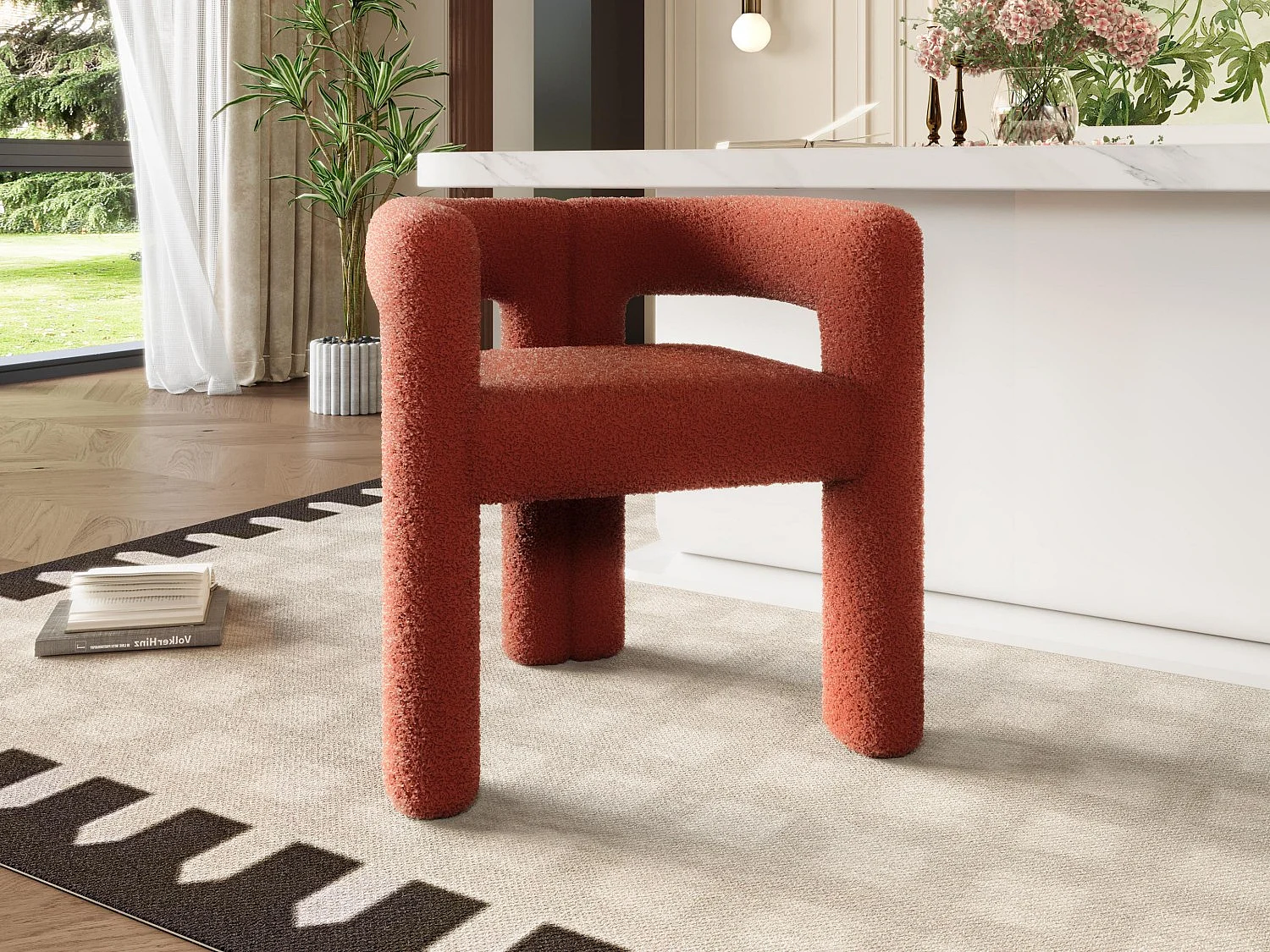 Teddy fluwelen stoel - patchwork-stijl - ideaal voor een café, woonkamer of familiediner