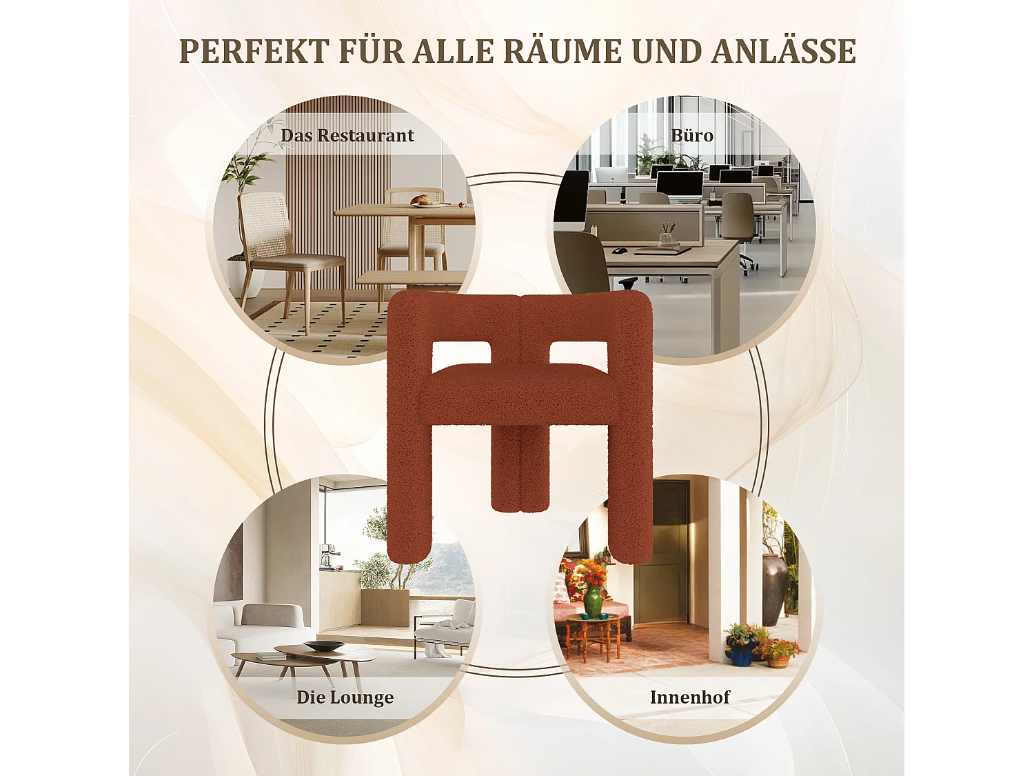 Teddy fluwelen stoel - patchwork-stijl - ideaal voor een café, woonkamer of familiediner