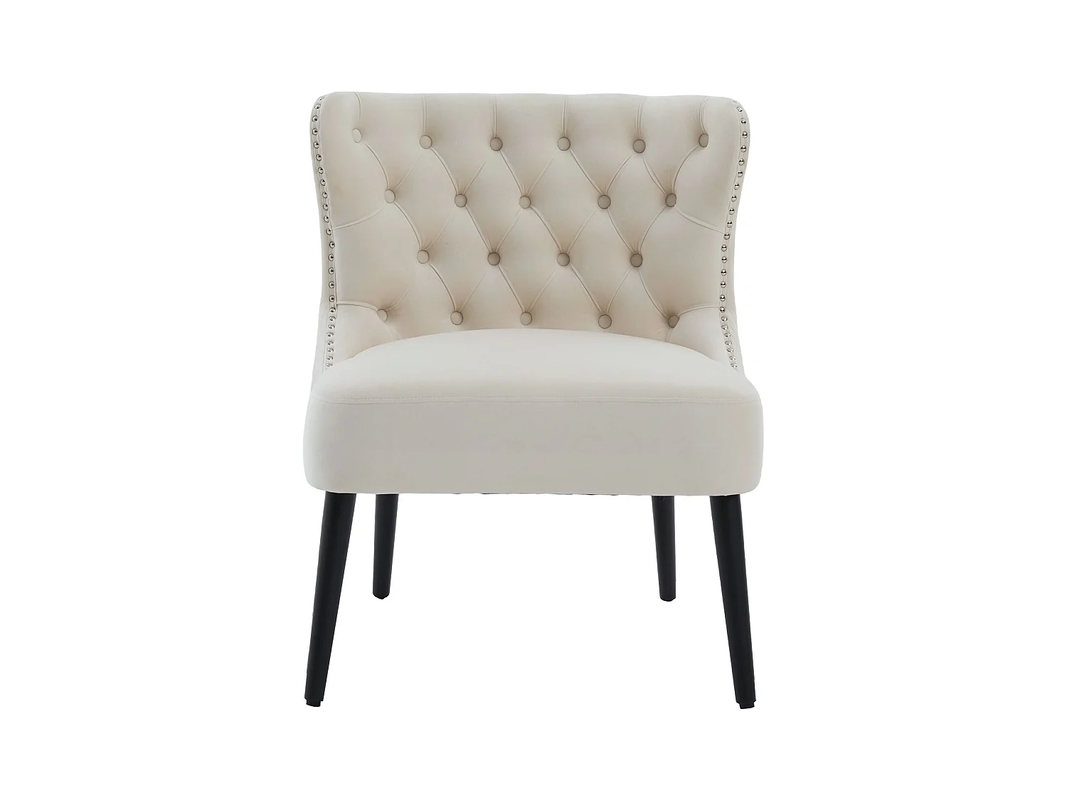 Lot de 2 Chaises de luxe en velours beige - Confort et élégance - Idéale pour salle à manger