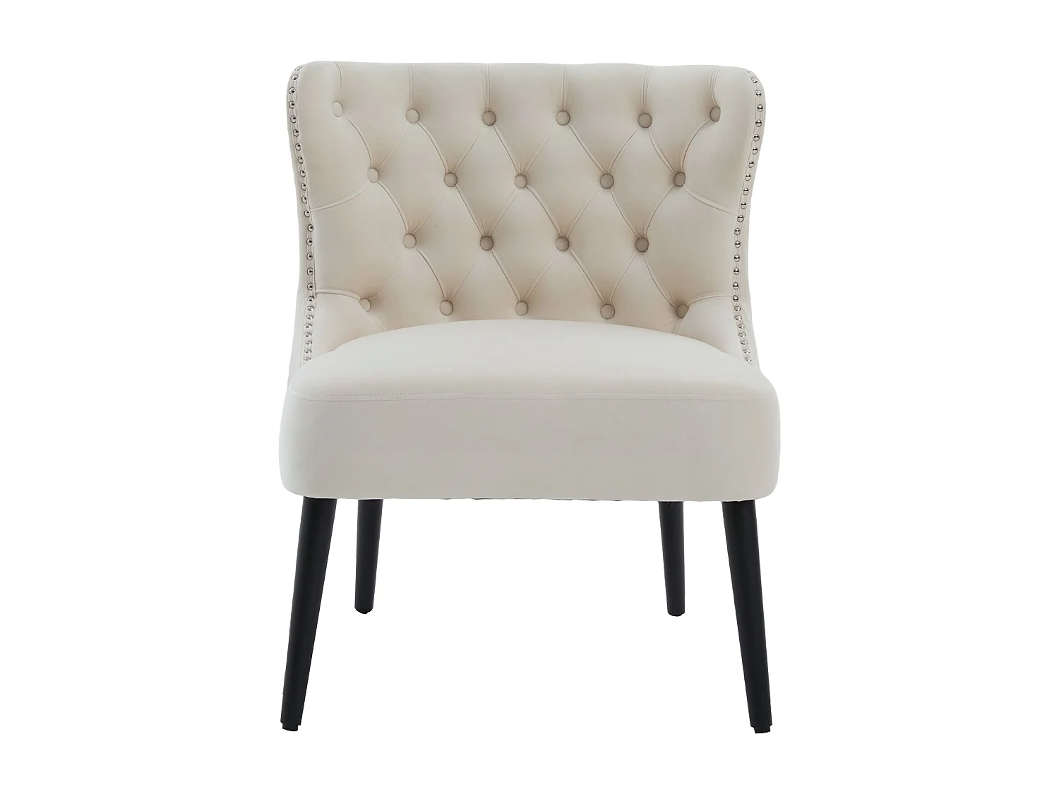 Lot de 2 Chaises de luxe en velours beige - Confort et élégance - Idéale pour salle à manger