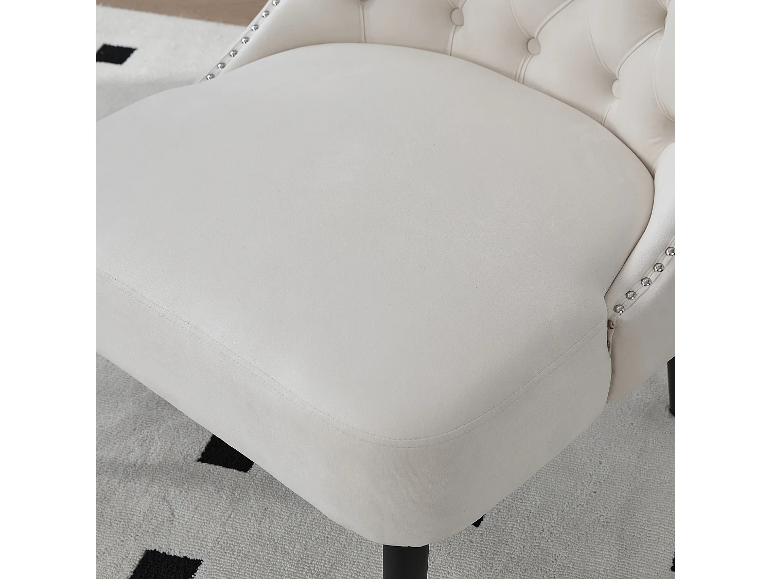 Lot de 2 Chaises de luxe en velours beige - Confort et élégance - Idéale pour salle à manger