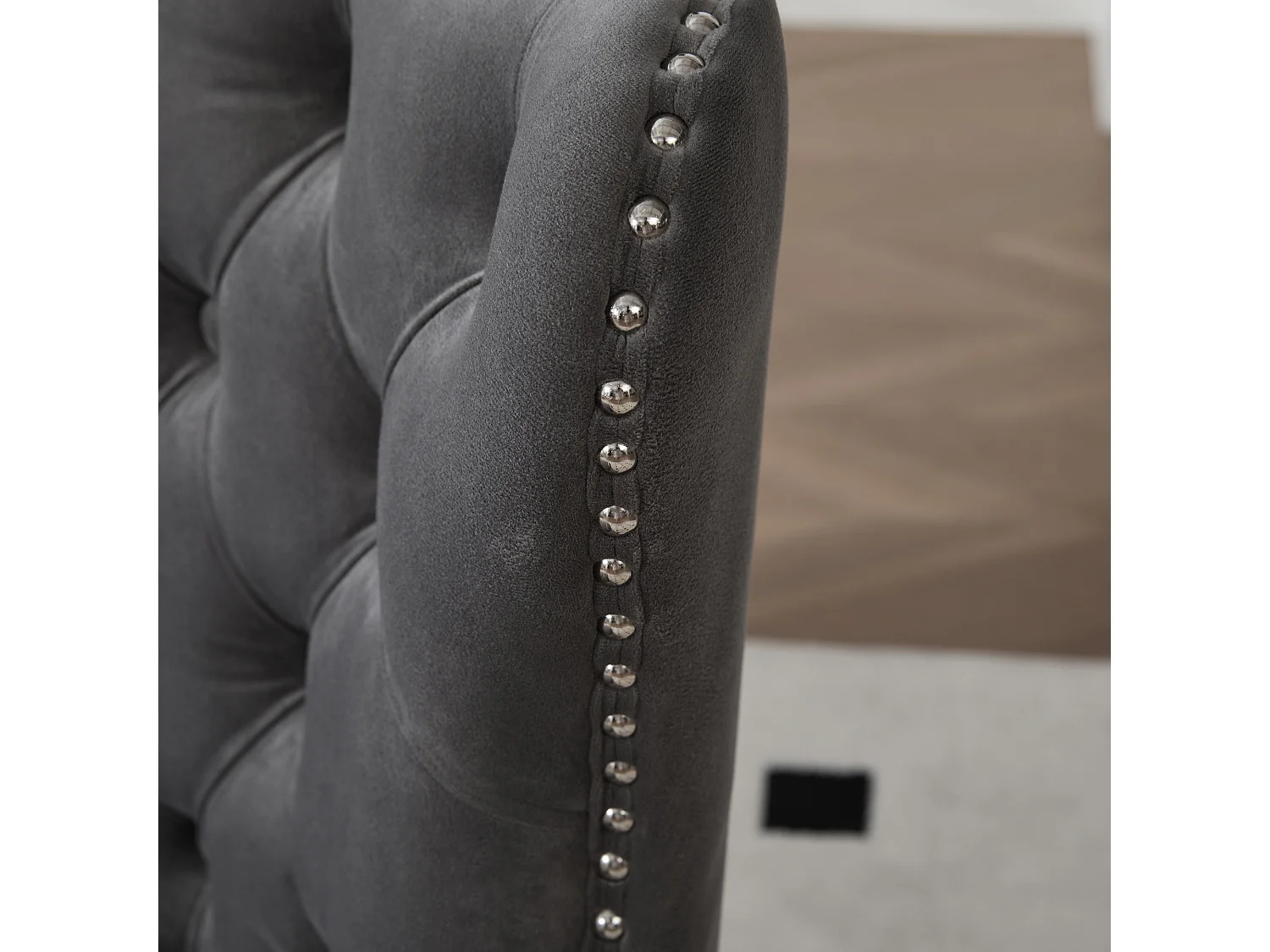 Lot de 2 Chaises de luxe en velours Gris - Confort et élégance - Idéale pour salle à manger