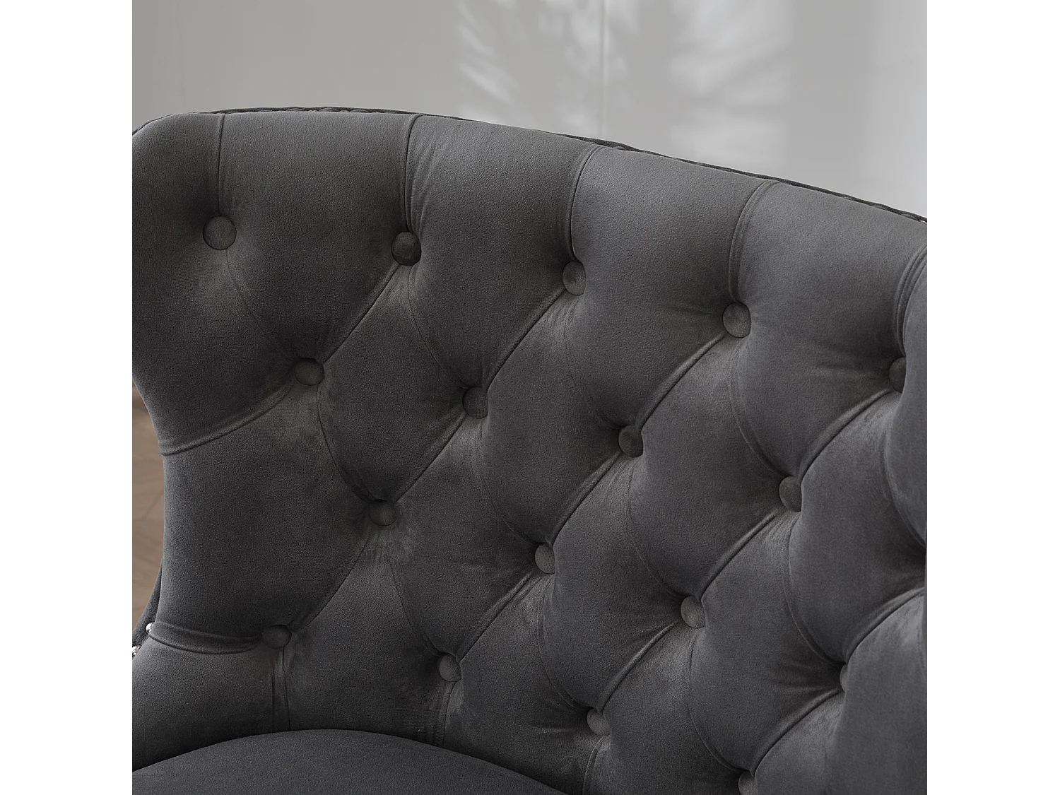 Chaise de luxe en velours Gris - Confort et élégance - Idéale pour salle à manger