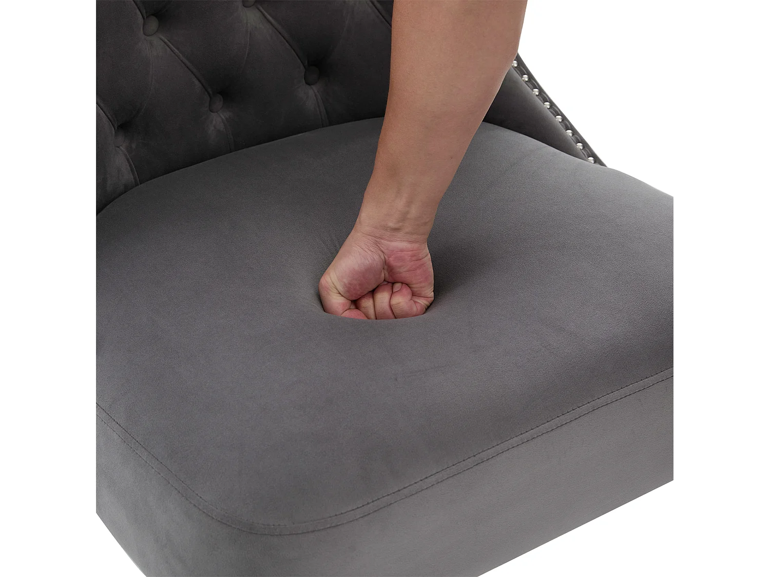 Chaise de luxe en velours Gris - Confort et élégance - Idéale pour salle à manger
