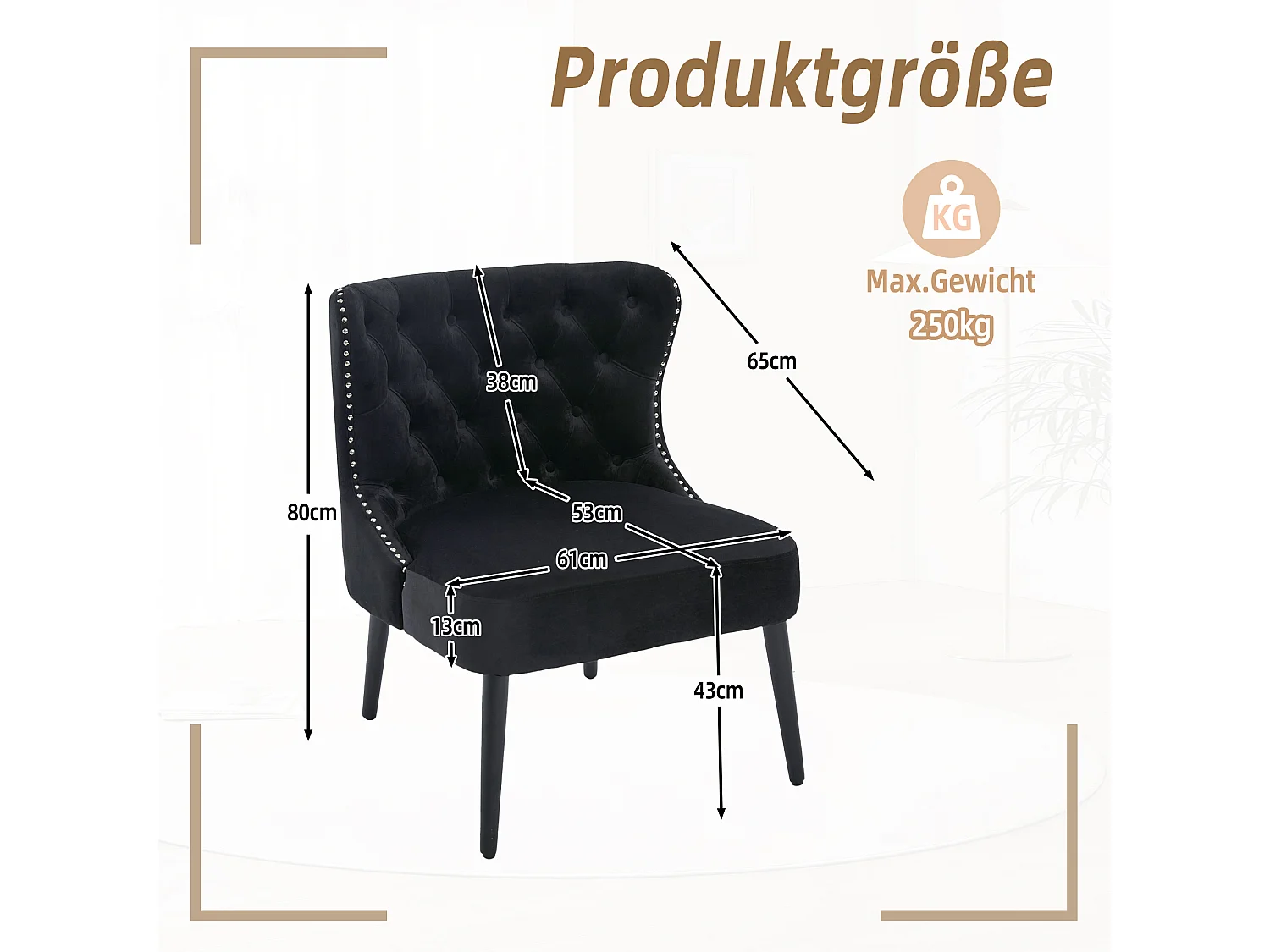 Lot de 2 Chaises de luxe en velours noir - Confort et élégance - Idéale pour salle à manger