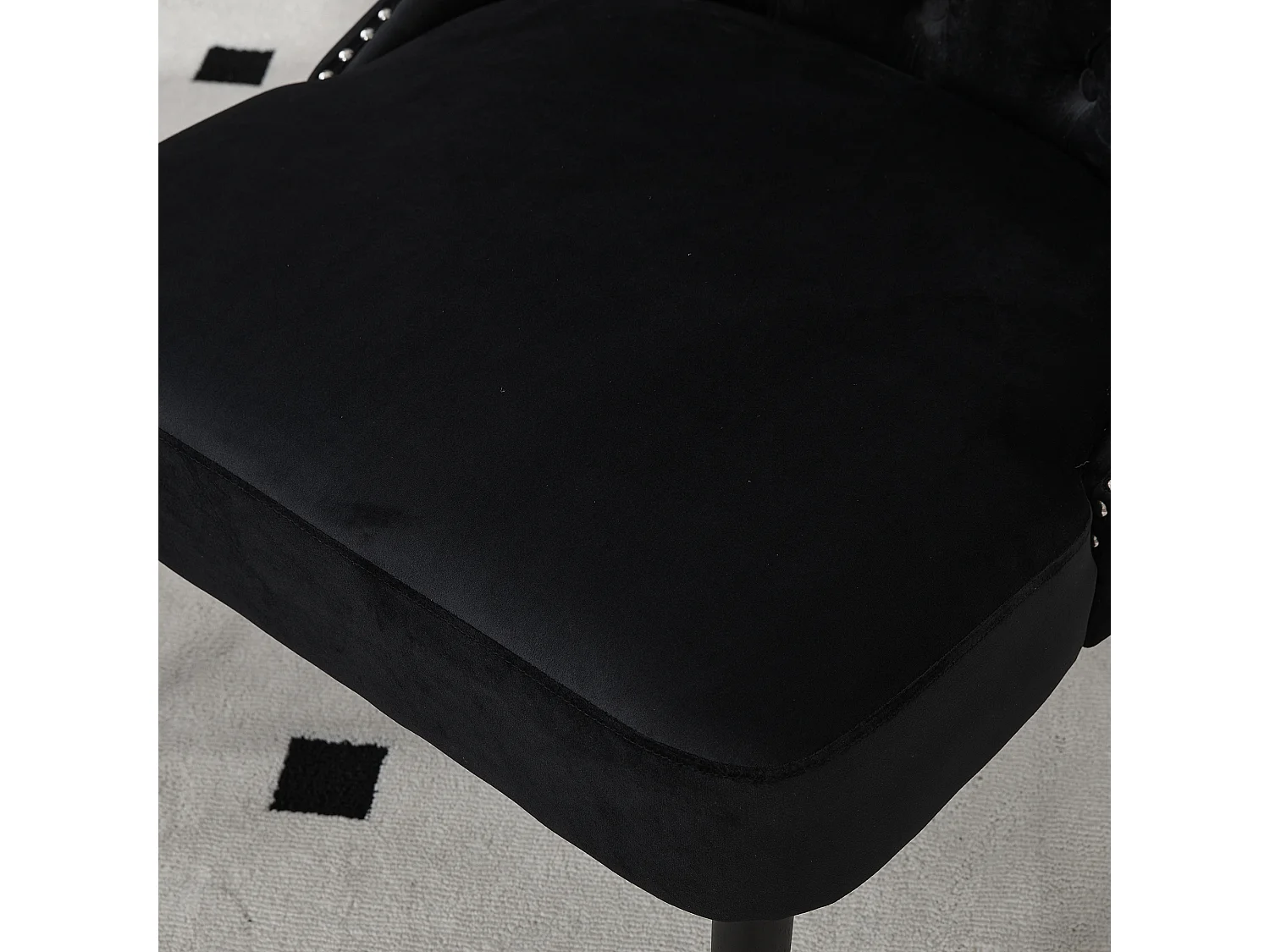 Lot de 2 Chaises de luxe en velours noir - Confort et élégance - Idéale pour salle à manger