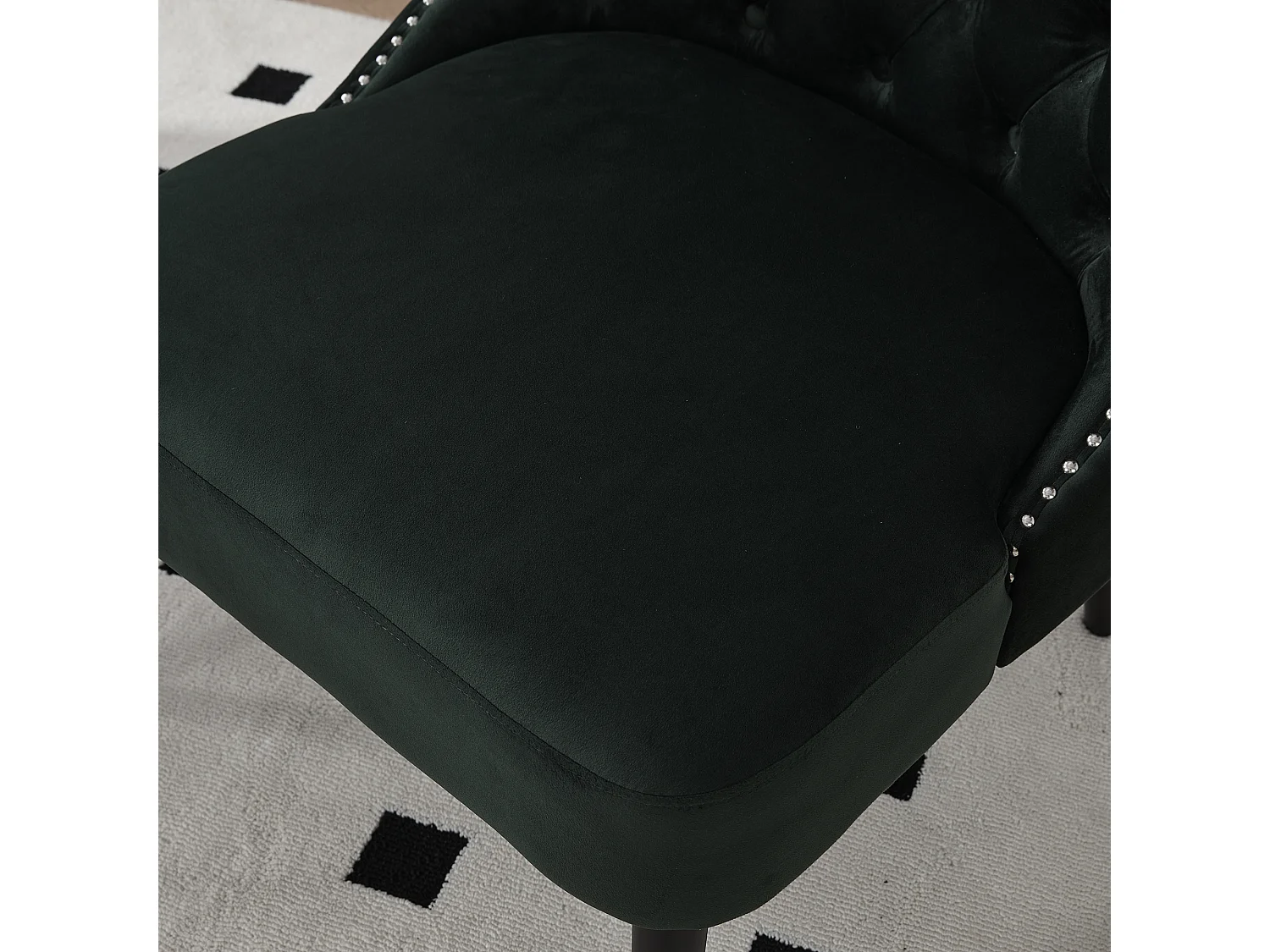 Lot de 2 Chaises de luxe en velours Vert - Confort et élégance - Idéale pour salle à manger