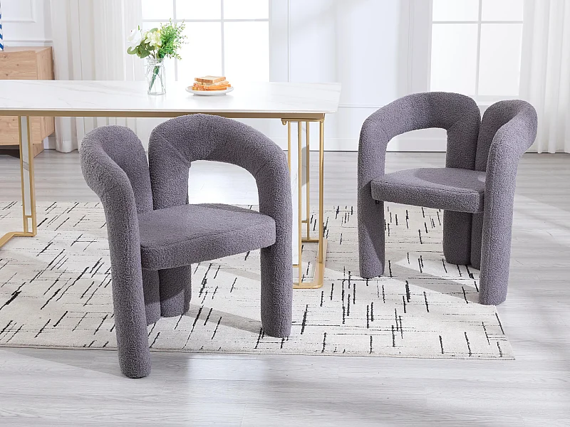 Set van 2 eetkamerstoelen - teddy - design dubbele gebogen armleuningen - elegant en comfortabel