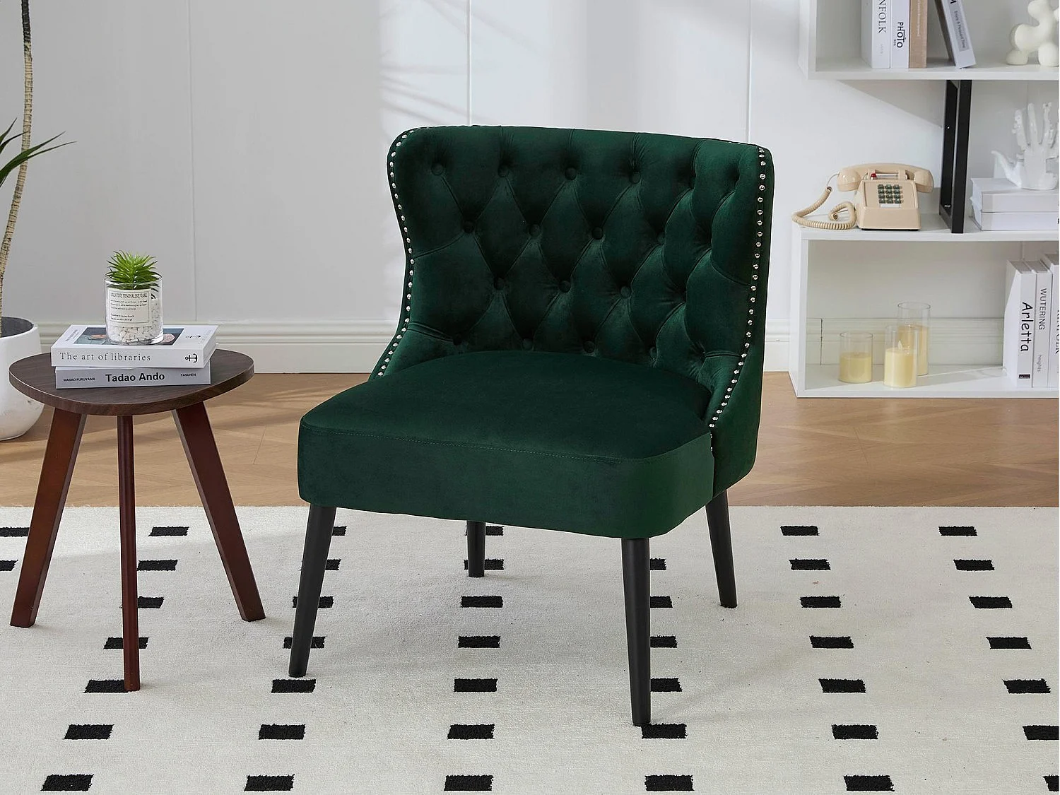 Chaise de luxe en velours Vert - Confort et élégance - Idéale pour salle à manger
