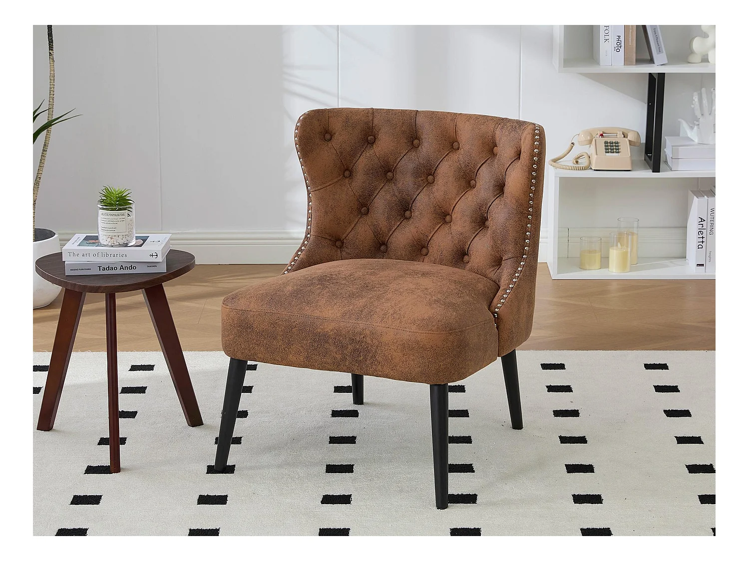 Luxe vintage microvezel stoel - Comfort en elegantie - Ideaal voor de eetkamer