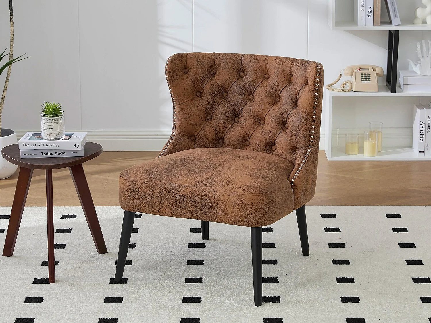 Luxe vintage microvezel stoel - Comfort en elegantie - Ideaal voor de eetkamer