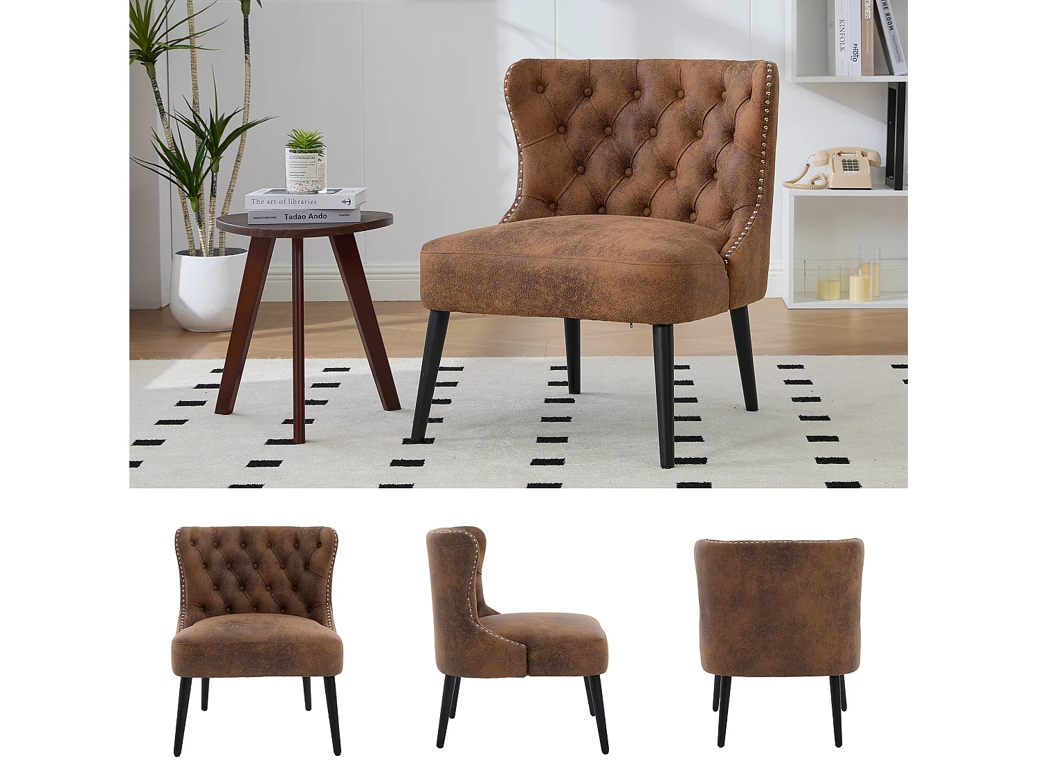 Luxe vintage microvezel stoel - Comfort en elegantie - Ideaal voor de eetkamer