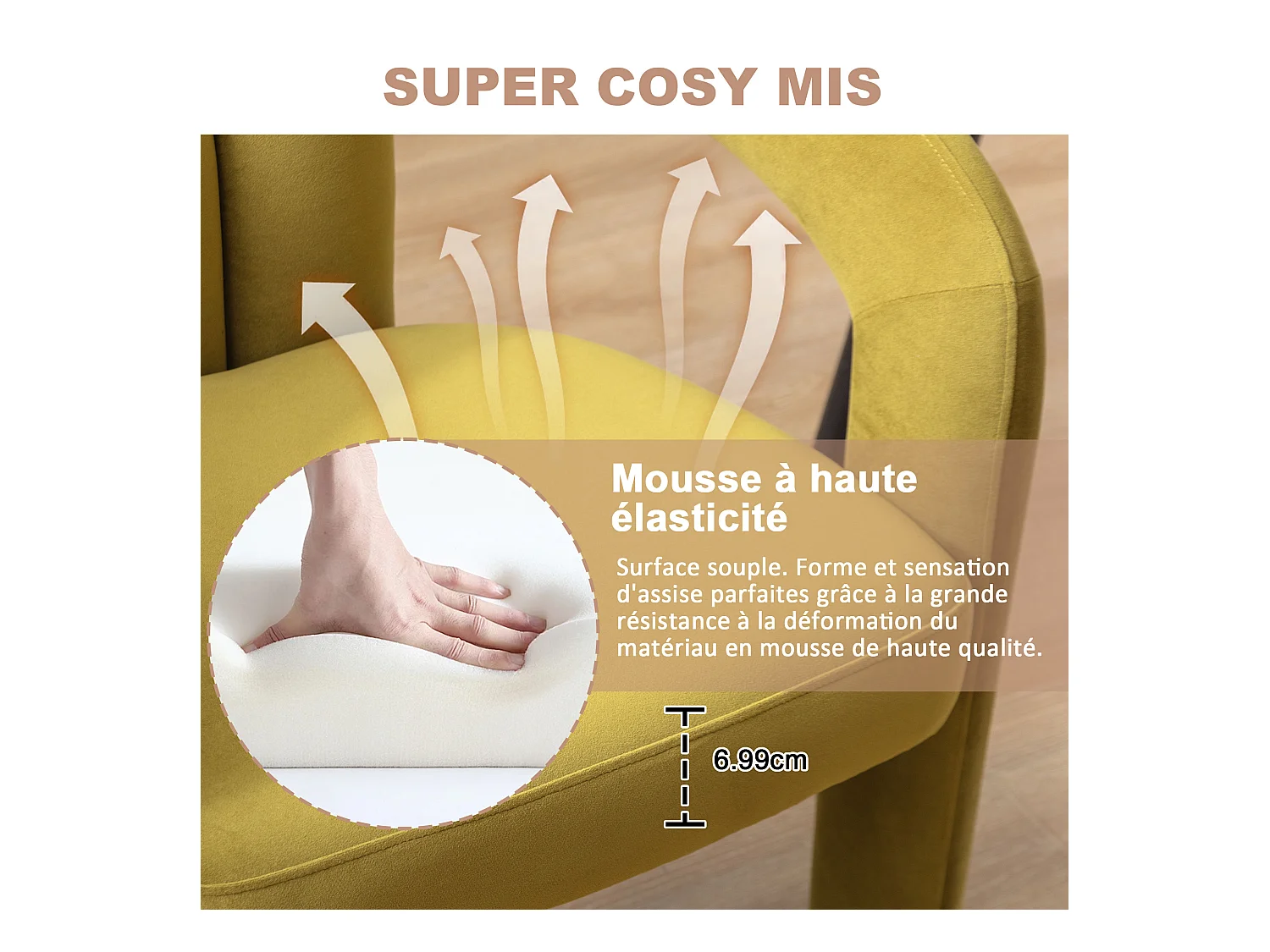 Lot de 2 chaises de salle à manger — velours vert sapin — accoudoirs design à deux arcs - élégant et confortable