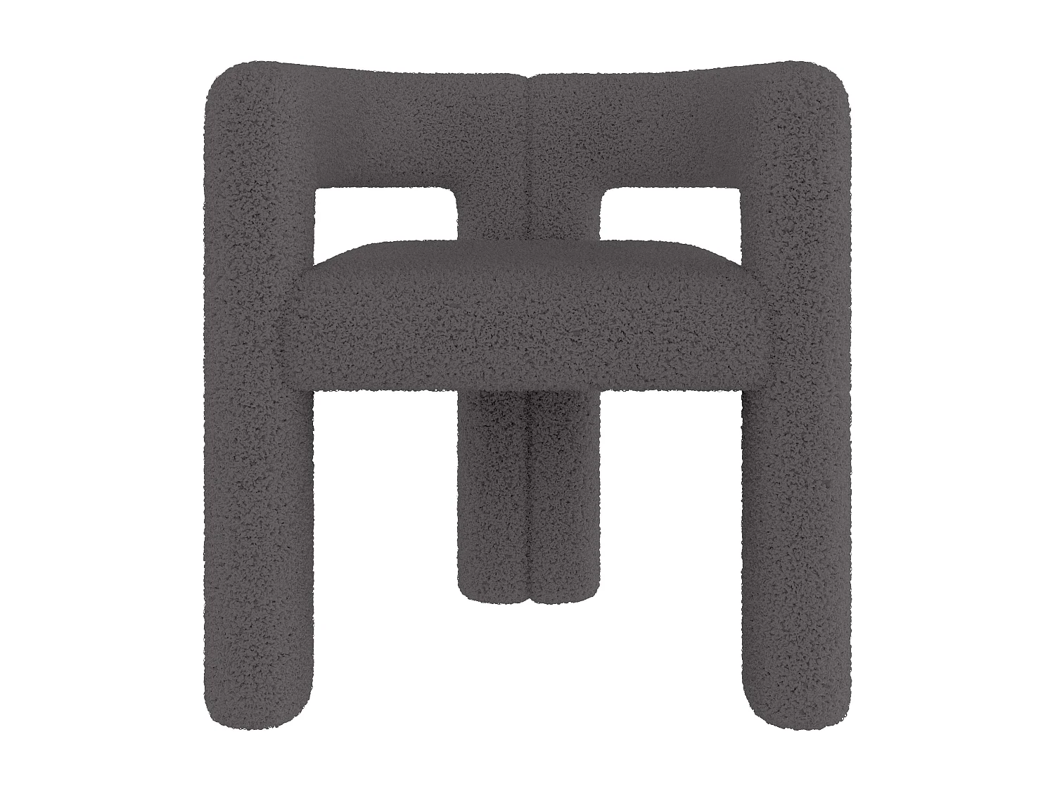 Chaise en velours Teddy gris anthracite - style patchwork - idéale pour café, salon ou repas en famille